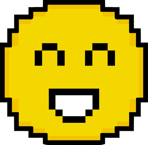 retro pixel art smiling emoticon with transparent background - Download Free Stock Videos Pikwizard.com