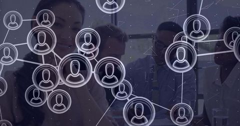 Business professionals networking digital interface concept