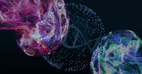 Abstract DNA Strand with Vibrant Molecular Structures - Download Free Stock Images Pikwizard.com