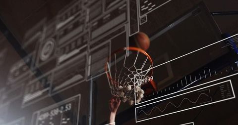Dynamic Dunk: Athlete Scoring with Futuristic Data Overlays