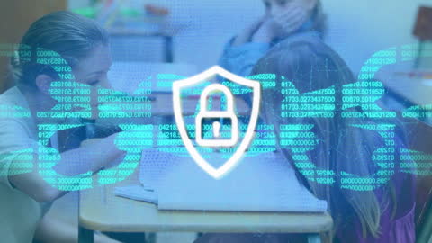 Digital Security Overlay on Classroom with Educator