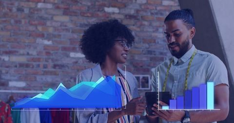 Creative Designers Analyzing Financial Data for Fashion Industry Trends