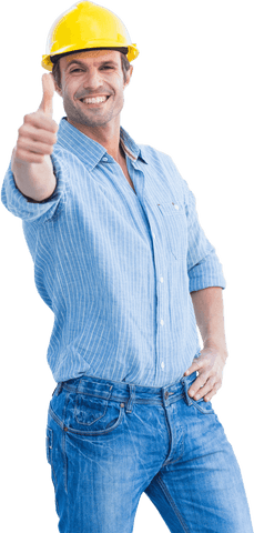 Smiling Architect Wearing Safety Equipment Giving Thumbs Up Transparent - Download Free Stock Videos Pikwizard.com