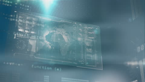 Futuristic Global Financial Data Interface on Dynamic Screen