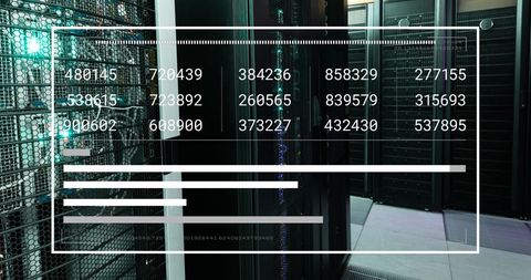 Data Processing Interface Over Computer Server Room - Download Free Stock Images Pikwizard.com