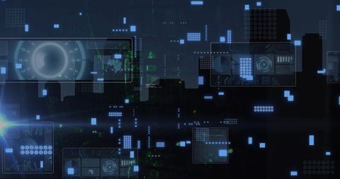 Futuristic Digital Data Processing Background with Circuit Elements - Download Free Stock Images Pikwizard.com