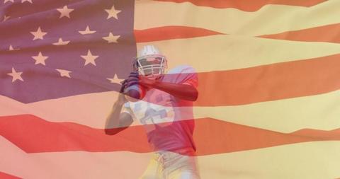 Football Player with USA Flag Symbolizing National Sports Spirit - Download Free Stock Images Pikwizard.com