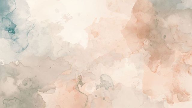 Soft pastel watercolor background peach blush teal washes with granulated texture