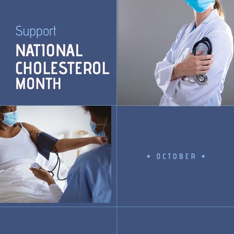 National Cholesterol Month Promotion with Diverse Doctor and Patient - Download Free Stock Templates Pikwizard.com