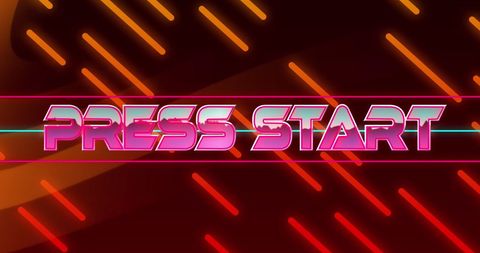 Retro Press Start Neon Gaming Banner - Download Free Stock Images Pikwizard.com