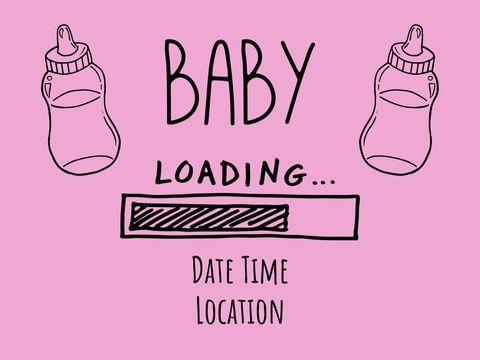 cute baby shower invitation with whimsical design - Download Free Stock Templates Pikwizard.com