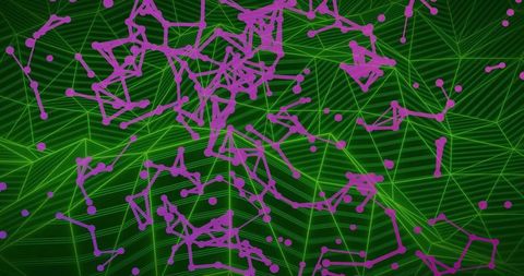 Futuristic Network Nodes with Wireframe Mesh Background