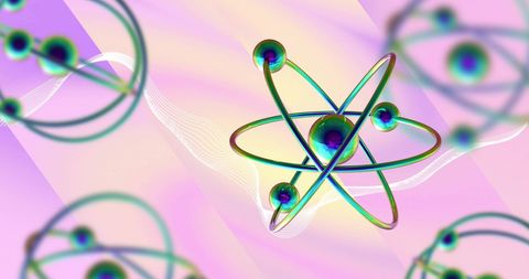 Colorful Atomic Structure Illustration on Pastel Background - Download Free Stock Images Pikwizard.com