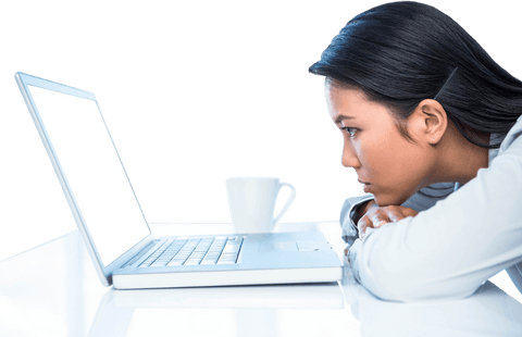 transparent focused businesswoman facing challenges at laptop - Download Free Stock Videos Pikwizard.com
