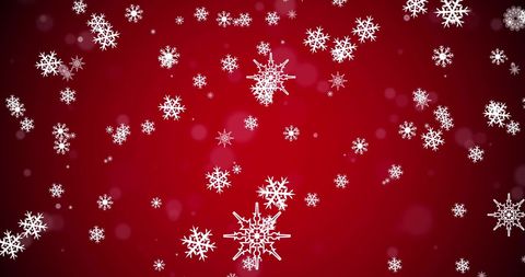 Falling White Snowflakes on Elegant Red Backdrop for Festive Season - Download Free Stock Images Pikwizard.com
