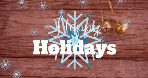 Festive Holiday Greeting with Decorations and Snowflakes