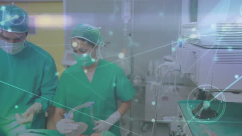Surgical Team with Digital Connection Overlay