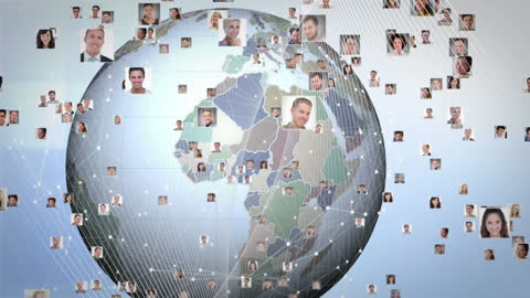 Animated Global Network Connecting Diverse People