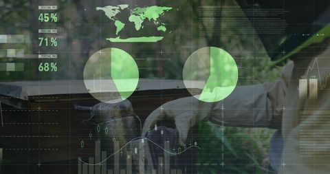 Beekeeper Analyzing Hive Data in Sustainable Apiary Setting