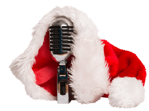 classic vintage microphone with festive santa hat - Download Free Stock Videos Pikwizard.com