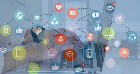 Digital Communication and Networking with Technological Icons