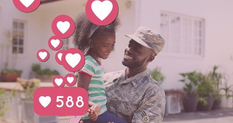 African American Father Reunites with Daughter Celebrating Friendship - Download Free Stock Images Pikwizard.com