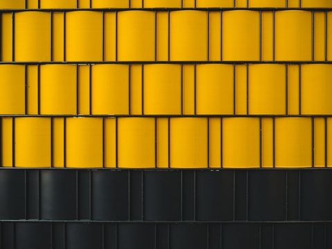 Yellow and black cylindrical structure pattern