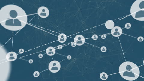 Abstract Network of Connected Profile Icons for Social Media