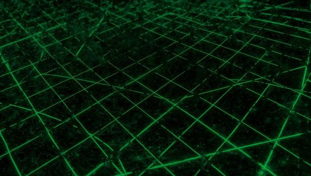 Abstract Futuristic Neon Green Digital Grid