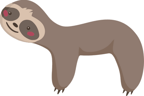 adorable smiling cartoon sloth, transparent fun character - Download Free Stock Videos Pikwizard.com