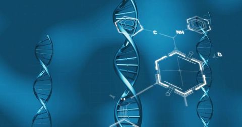 DNA Strands with Chemical Formula Conceptual Background - Download Free Stock Images Pikwizard.com