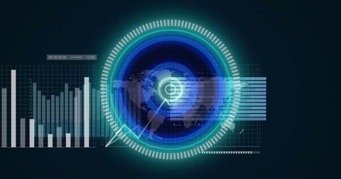 Futuristic Graphical Interface with Data Processing Visualization - Download Free Stock Images Pikwizard.com