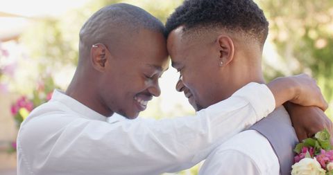 Happy LGBTQ Couple Embracing Outdoors With Joyful Connection - Download Free Stock Images Pikwizard.com