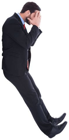 Stressed Businessman With Transparent Isolated Background