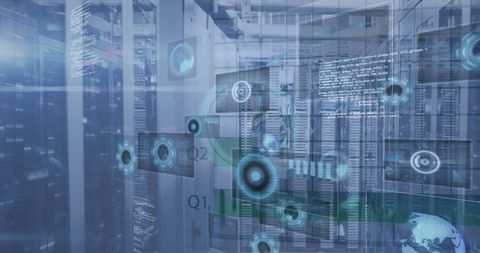 Digital Technology and Networking Concept with Server Racks - Download Free Stock Images Pikwizard.com