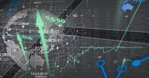 Global Business Data and Digital Interface - Download Free Stock Images Pikwizard.com
