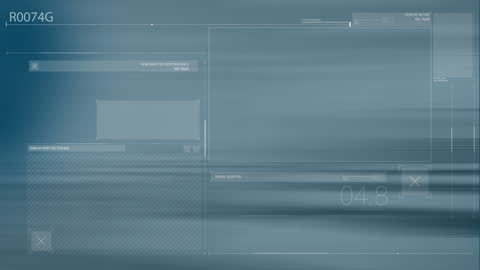 Animated Digital Interface with Data Processing Elements