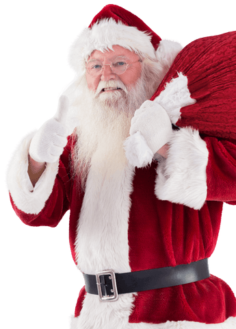 Transparent Santa with Burdened Sack Displaying Holiday Spirit - Download Free Stock Videos Pikwizard.com