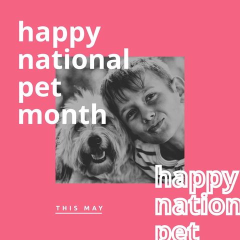 child celebrating national pet month with adorable poodle - Download Free Stock Templates Pikwizard.com