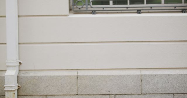 Concrete Urban Wall with Window Bars and Drainage Pipe - Download Free Stock Images Pikwizard.com