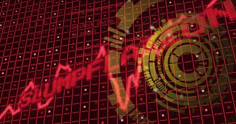 Digital slumpflation crisis representation in red