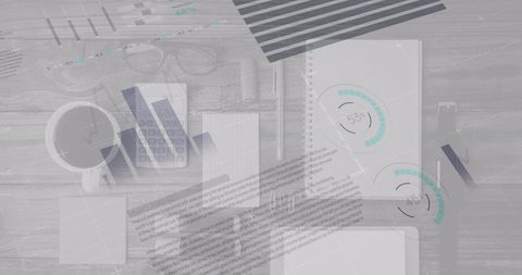 magnifying statistical data and office equipment concept - Download Free Stock Images Pikwizard.com