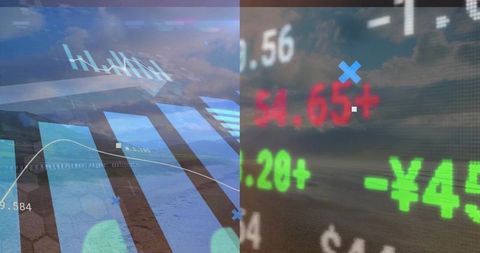 Futuristic financial data analytics with global markets concept