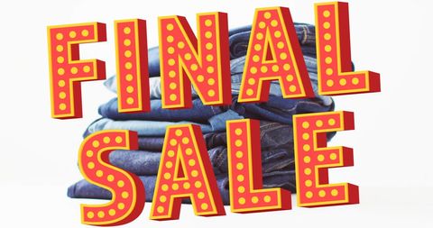 Denim final sale announcement with bold typography