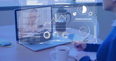 Virtual Meeting with Data Analytics Holograms in Modern Workspace