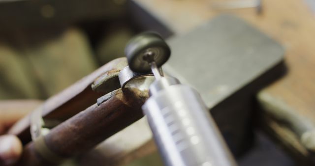 Precision Grinding Metal with Power Tool in Workshop - Download Free Stock Images Pikwizard.com