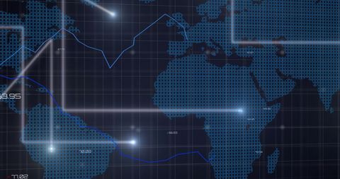 Digital Global Data Flow Over World Map Background - Download Free Stock Images Pikwizard.com