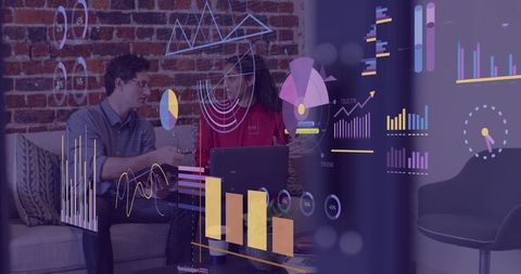 Mixed Ethnicity Colleagues Analyzing Digital Financial Data Interfaces - Download Free Stock Images Pikwizard.com