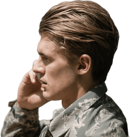 transparent side profile military man with mobile phone - Download Free Stock Videos Pikwizard.com