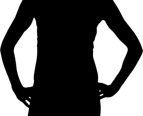 Png silhouette of confident woman on transparent background